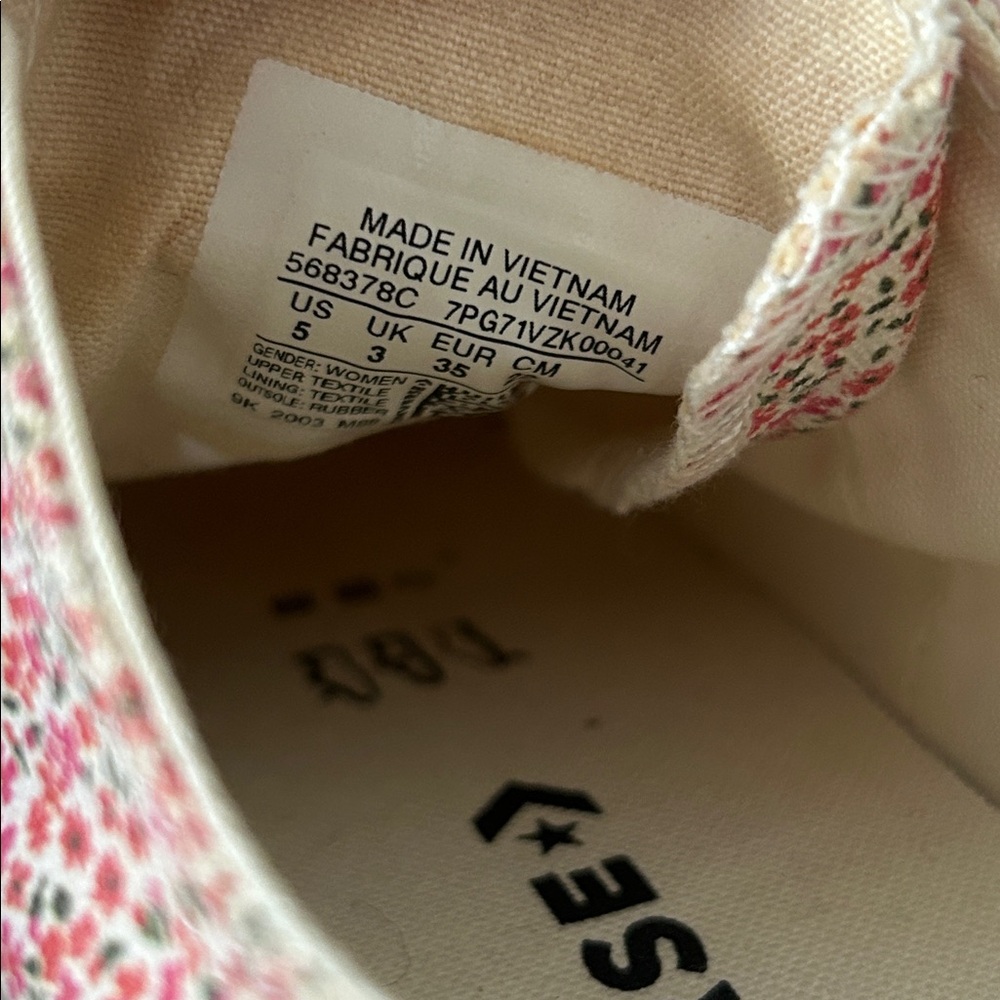 Converse Chuck Taylor All Star Platform Low Vintage Floral - Egre - Picture 8 of 9